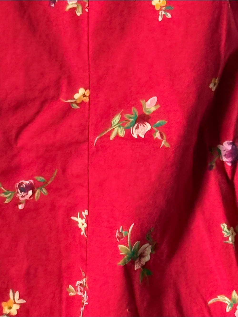 Ralph Lauren Red Floral 96% Cotton Picnic Dress - Picture 2 of 9